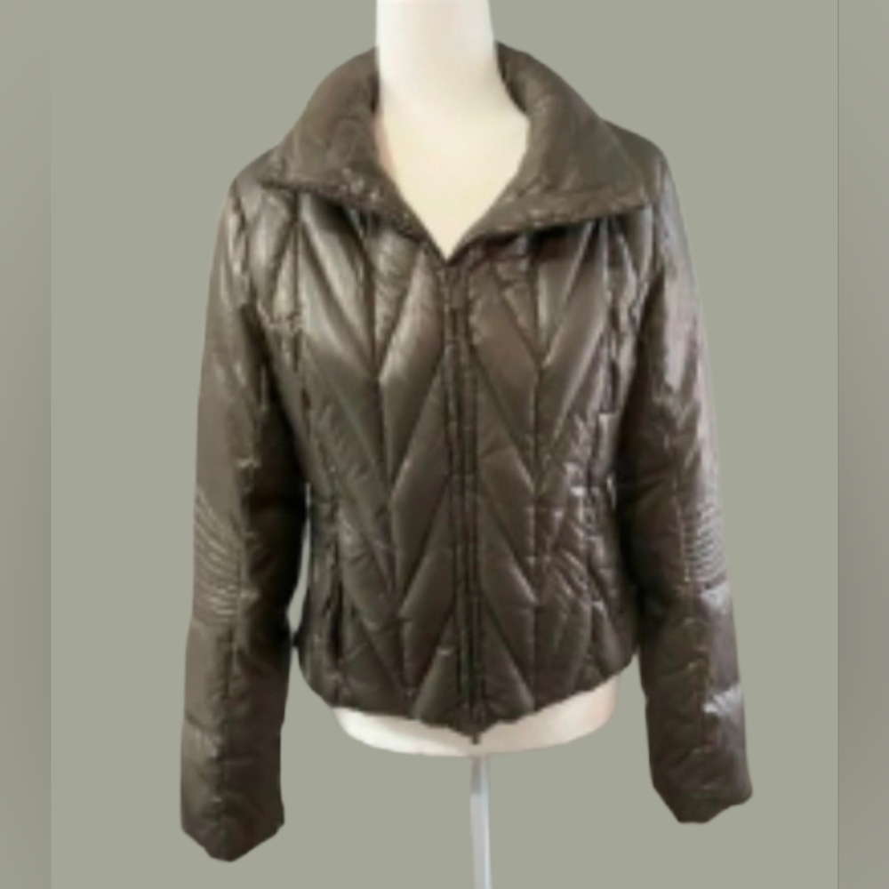 BCBGMAXAZRIA Women's Quilted Jacket - Taupe Size M